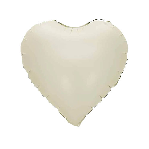 Cream Heart Shape Helium Mylar Balloon Cream Heart Shape Helium Mylar Balloon